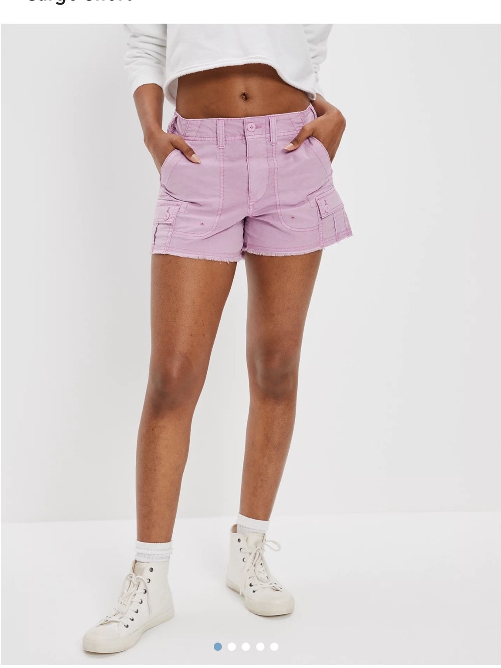 NWT!American Eagle Outfitters Lilac Utility 90’s Boyfriend Cargo Shorts Size  0